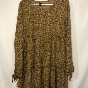 Wild Fable Mustard Yellow Floral Dress M